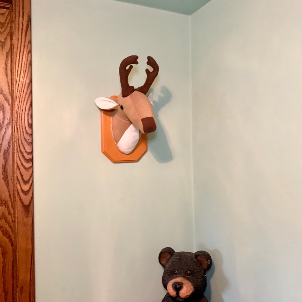 Handmade Stuffed Animal Deer Head for Nursery - Picture 2 of 5